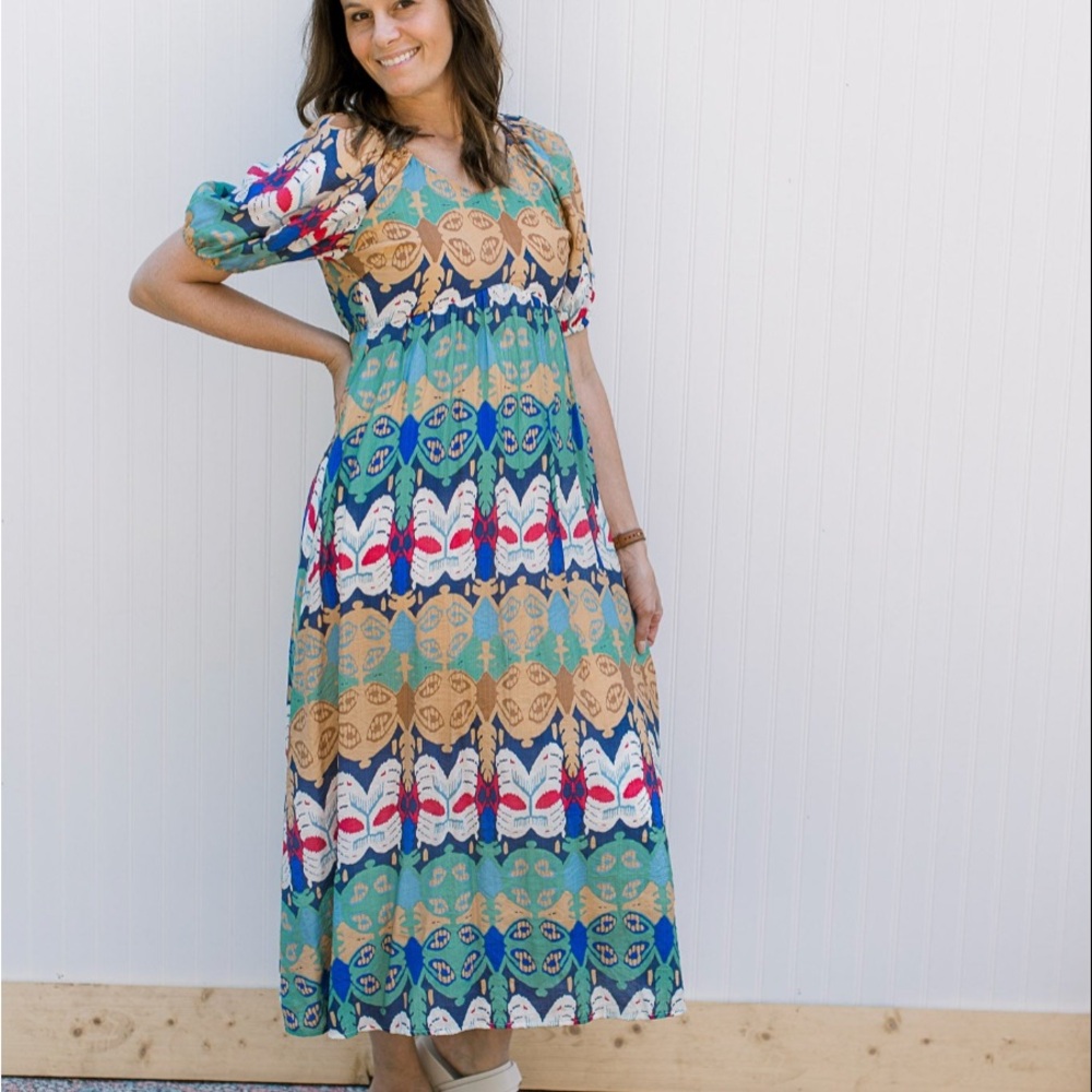 Polagram Vibrant Patterned Maxi Dress